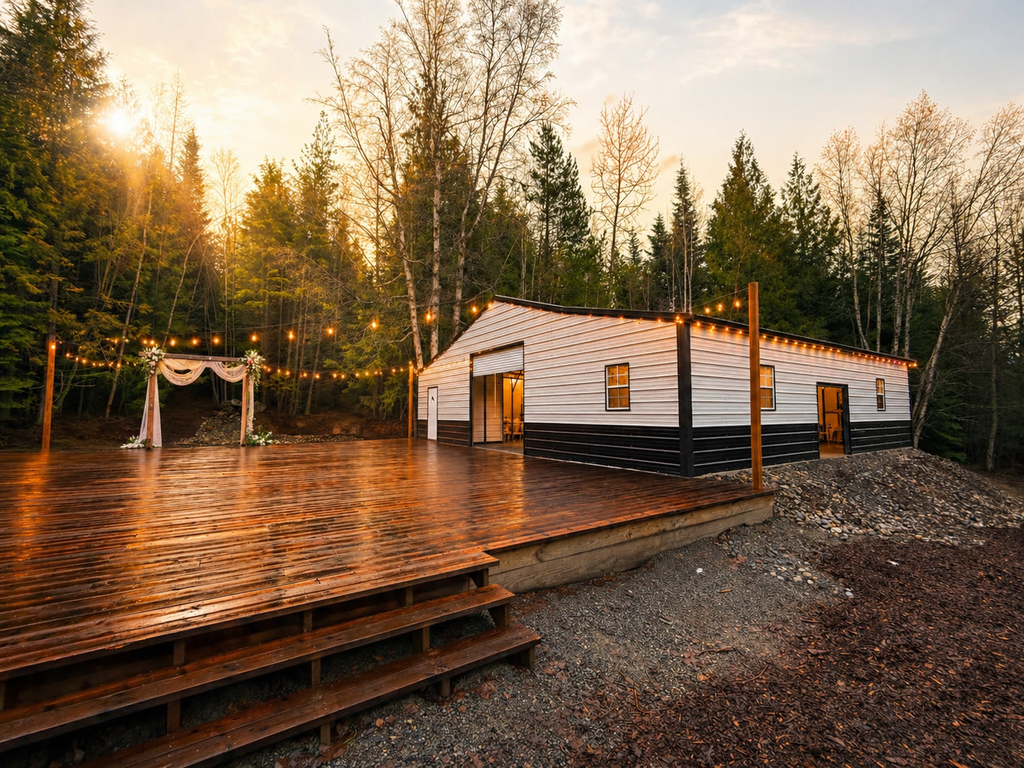 Wildflower meadow on the forest trail